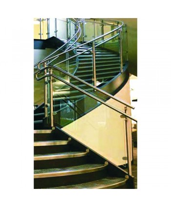 8418 Barandilla de acero inox y cristal en centro comercial