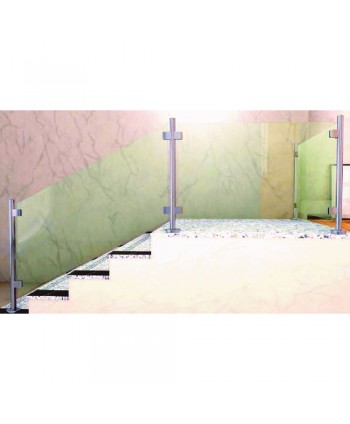 8419 Barandas sencilla de cristal y acero inoxidable