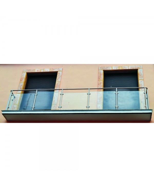 8433 Balcón grande de acero inoxidable con cristales