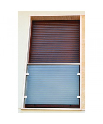 8435 Balcón de acero inoxidable con 4 pinzas y cristal