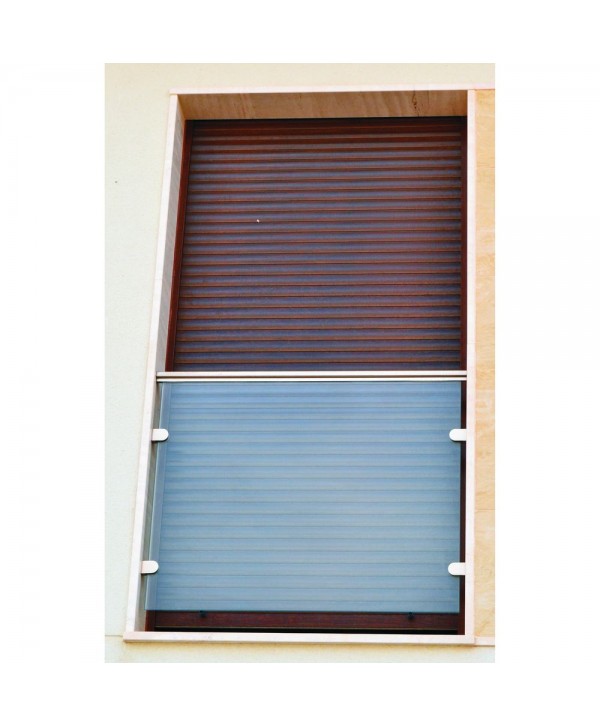 8435 Balcón de acero inoxidable con 4 pinzas y cristal