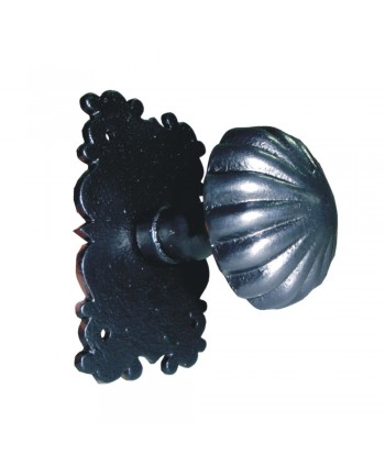 12-PH Pomo forjado negro con dibujos ornamentales