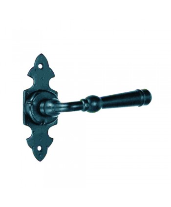 11-MH Manivela negra con placa para puertas