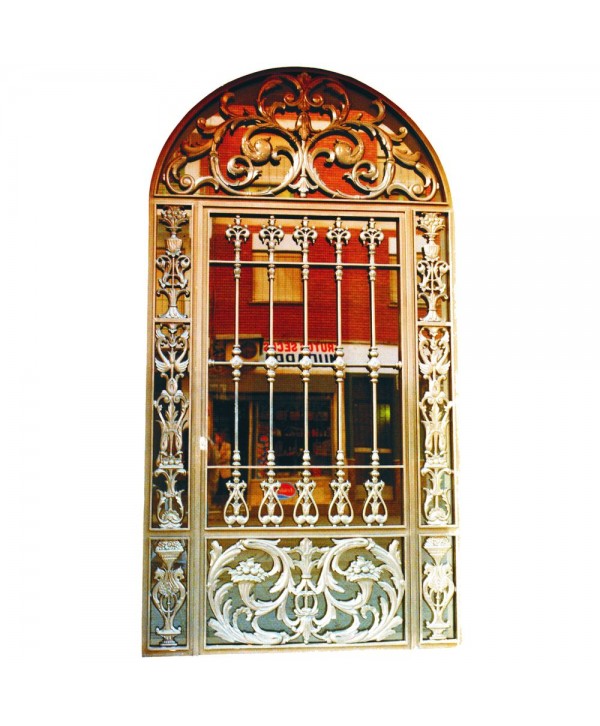 1013 Puerta ornamental con crucetas de hierro