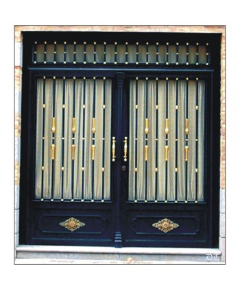 1016 Puerta con doble tirador de latón