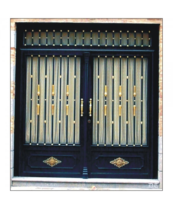 1016 Puerta con doble tirador de latón