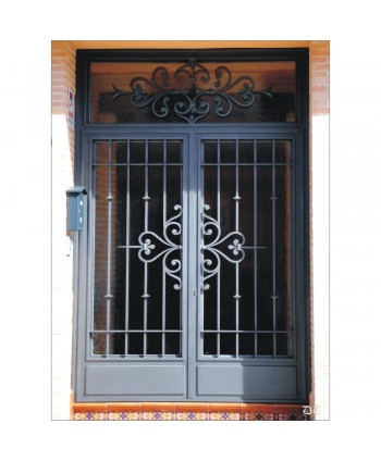 1017 Puerta de hierro forjado artesano