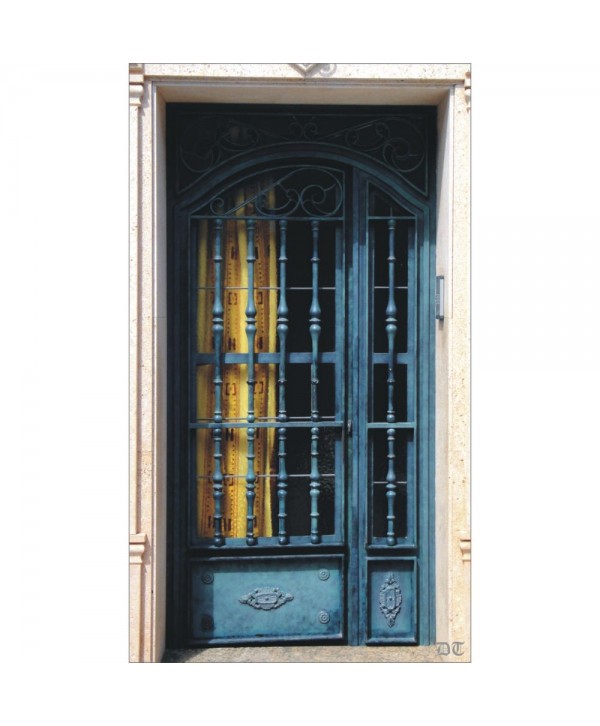 1028 Puerta con barrotes de aluminio