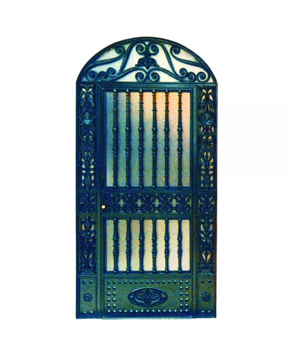 1042 Puerta de hierro fundido con detalles