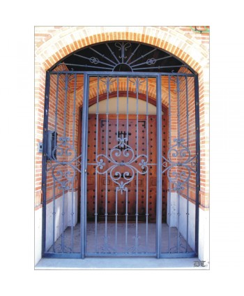 1577 Cancela con triple adorno forjado