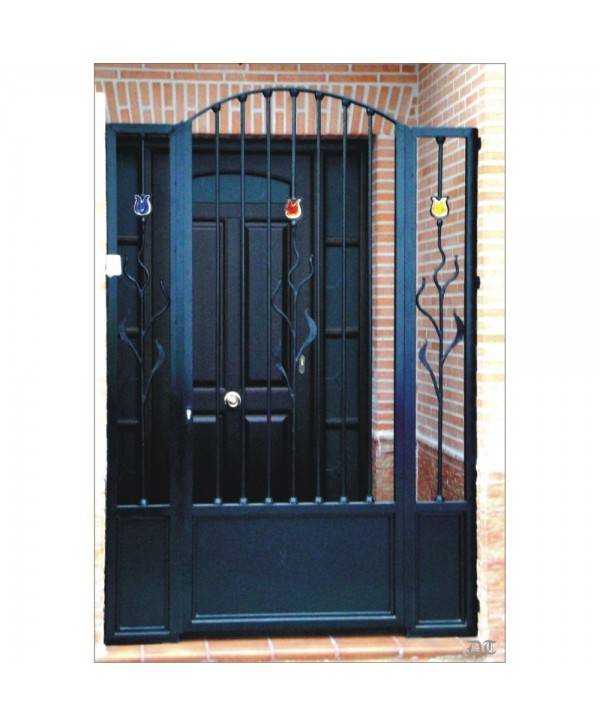 1596 Cancela con barrote de flor de cristal