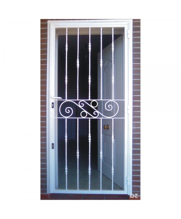 1602 Cancela con adorno de S central forjado