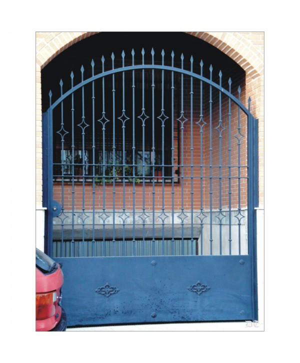 1604 Cancela de chapa con barrotes de rombo