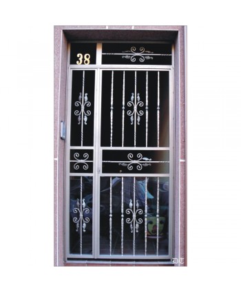 1632 Cancela con numeros de laton y adornos con hojas