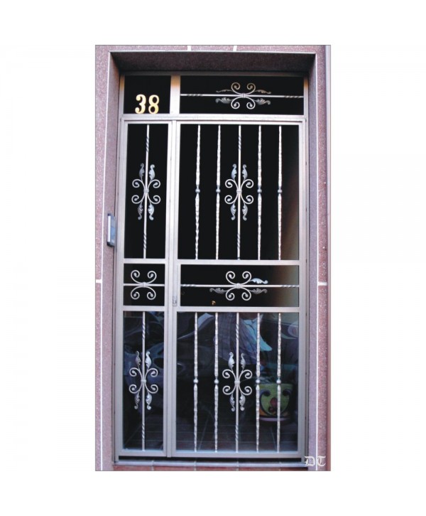 1632 Cancela con numeros de laton y adornos con hojas