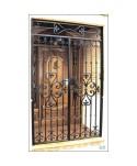 1659 Cancela con rizos y macollas de forja artesana