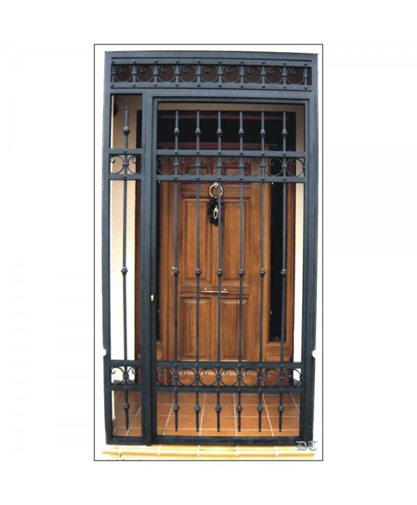 1661 Cancela de barrotes con macolla pequeña central