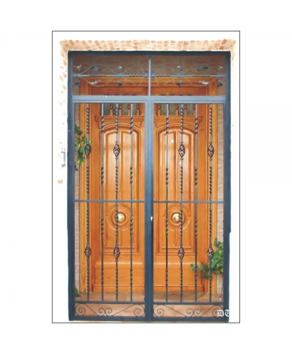 1669 Cancela con barrote retorcido de piña de hierro