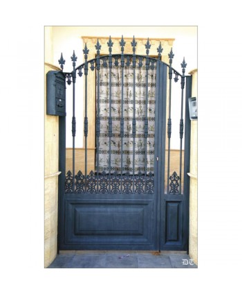 1686 Cancela con macollas y adornos de fundición