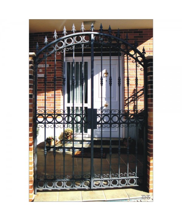 1688 Cancela con aros de forja y rizos mini