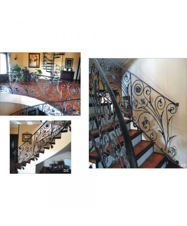 2010 Baranda con adornos florales y barrotes de forja
