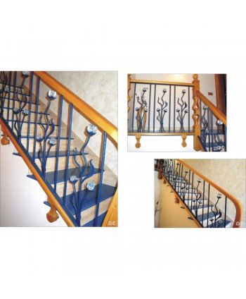 2012 Baranda con barrotes de triple flor de cristal