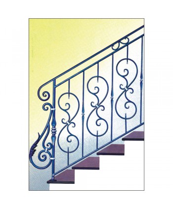 2017 Baranda con barrotes de macolla central pequeña