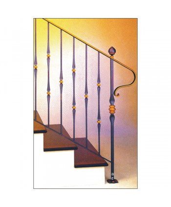 2018 Barandilla con detalles dorados y remate de forja