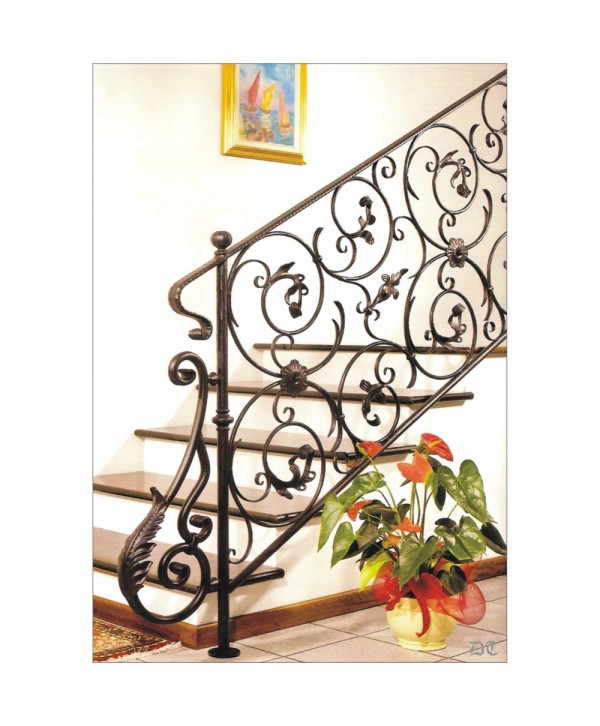 2033 Baranda de estilo floral con hojas para interior