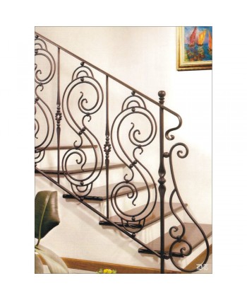 2036 Barandilla con S doble y adornos elegantes de forja