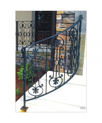 2057 Baranda tradicional en curva de forja artistica
