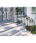 2058 Baranda para porche con arranque cuadrado y barrotes elegantes