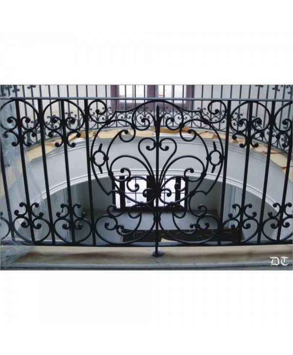 2074 Baranda con barrotes y pletina de forja