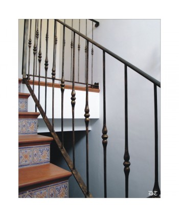 2084 Barandilla de barrotes con macolla típica de hierro