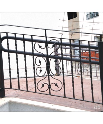 2088 Baranda de hierro forjado con diseño de hoja