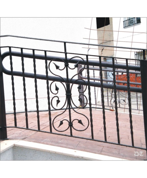 2088 Baranda de hierro forjado con diseño de hoja