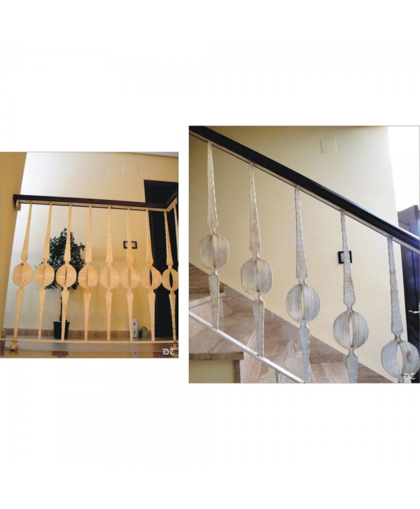 2090 Baranda con barrotes modernos color crema