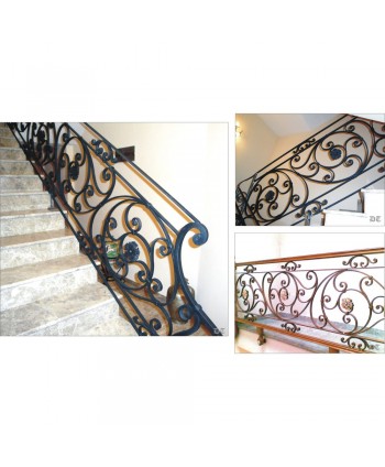 2091 Barandilla con adornos y arranque de forja