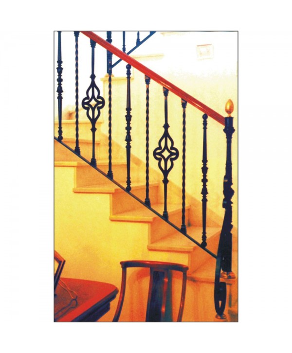 2112 Barandilla con adorno central y remate de piña