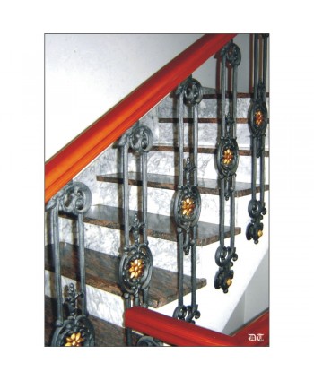 2115 Barandilla con balaustres de fundido y soporte de pared