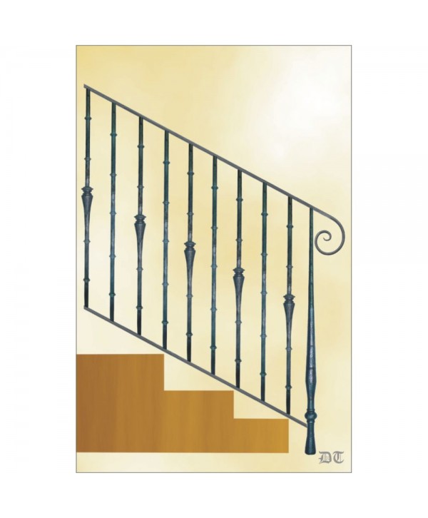 2137 Baranda con balaustres de forja sencilla