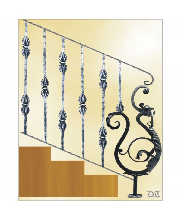 2141 Baranda con barrote de dibujo y dragón