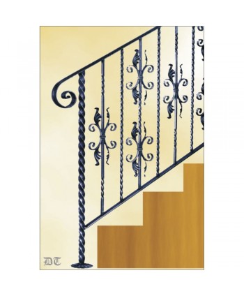 2144 Barandilla de forja con arranque retorcido