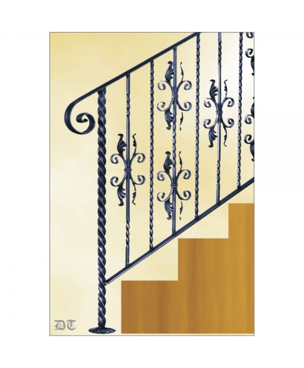 2144 Barandilla de forja con arranque retorcido