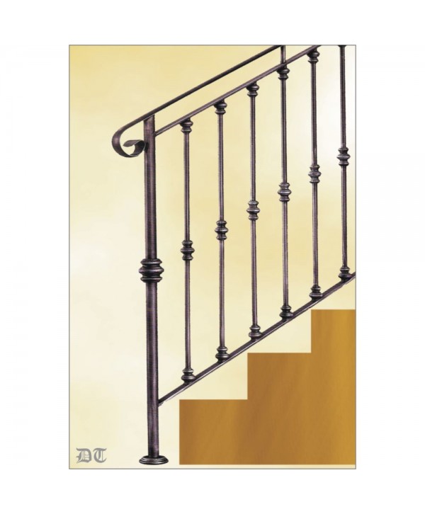 2148 Baranda con arranque y barrote a juego de macolla central