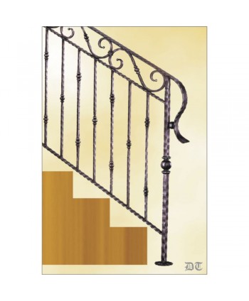 2149 Barandilla con S superiores sencillas y arranque de bola hierro
