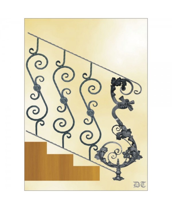 2153 Baranda de S forjadas y dragón