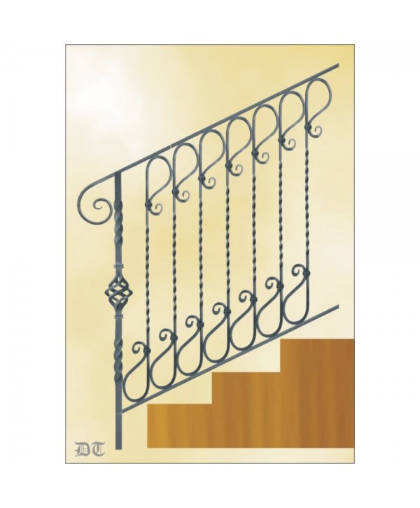 2166 Baranda para interior con arranque de piña central