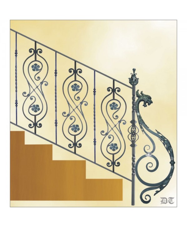 2169 Baranda con dragón clásico y arranque floral