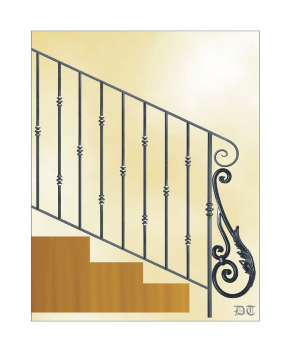 2177 Barandilla súper elegante y fina con barrotes de hierro